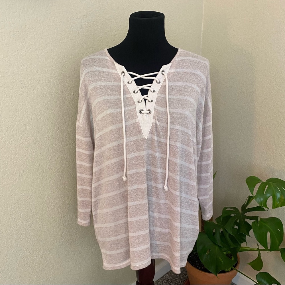 Forever 21 Tan Striped Tunic